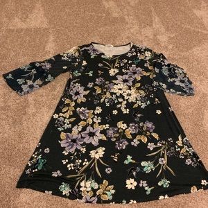 Floral dress with Chiffon ruffle sleeve